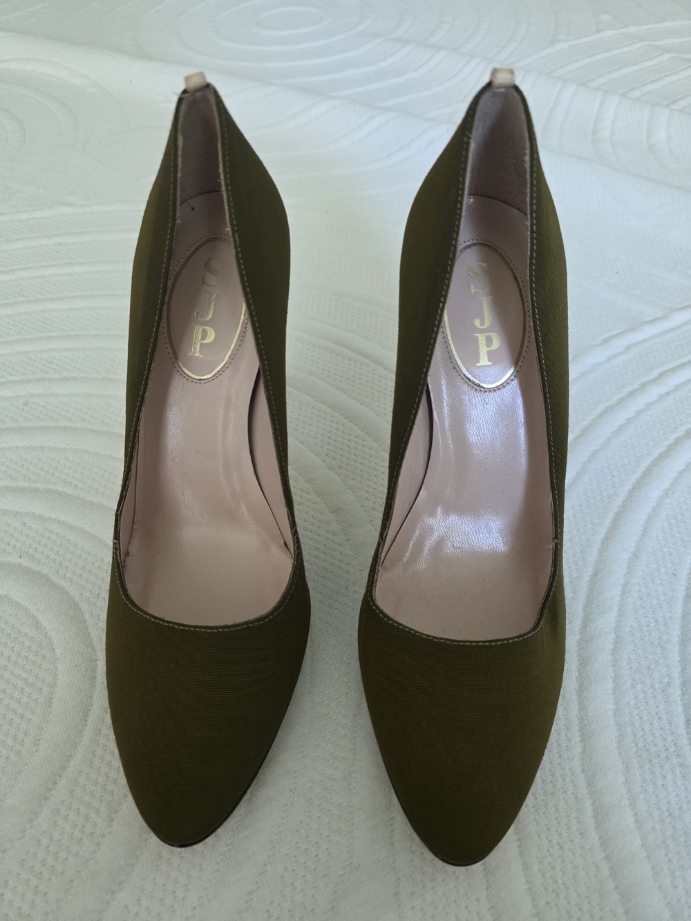 SJP by Sarah Jessica Parker Olive Green Pointed-Toe Pumps